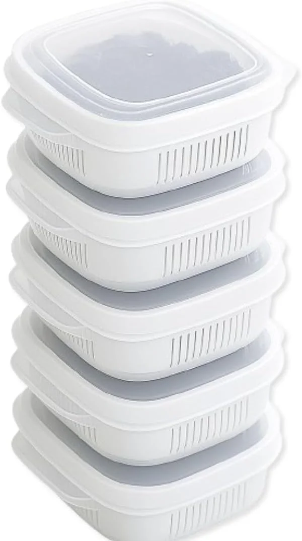 ظروف آماده سازی غذا با قابلیت استفاده در مایکروویو با درب های محکم، دارای دسته های دوتایی و پایه ضد لغزش، ست ظروف آماده سازی غذا با درب های محکم، ست 4 عددی ظروف قابل چیدن برای فریزر و یخچال، ست ظروف نگهداری مواد غذایی، جعبه ناهار