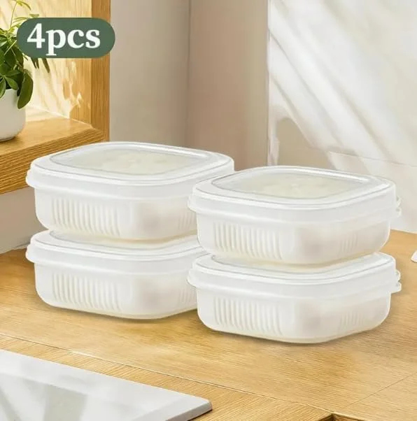 ظروف آماده سازی غذا با قابلیت استفاده در مایکروویو با درب های محکم، دارای دسته های دوتایی و پایه ضد لغزش، ست ظروف آماده سازی غذا با درب های محکم، ست 4 عددی ظروف قابل چیدن برای فریزر و یخچال، ست ظروف نگهداری مواد غذایی، جعبه ناهار ظروف آماده سازی غذا با قابلیت استفاده در مایکروویو با درب های محکم، دارای دسته های دوتایی و پایه ضد لغزش، ست ظروف آماده سازی غذا با درب های محکم، ست 4 عددی ظروف قابل چیدن برای فریزر و یخچال، ست ظروف نگهداری مواد غذایی، جعبه ناهار