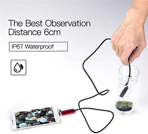 Smars 5.5 mm Endoscope Camera lexible IP67 Waterproof Inspection 6 LED borescope with 10M Cable for Android,PC & notebok Smars 5.5 mm Endoscope Camera lexible IP67 Waterproof Inspection 6 LED borescope with 10M Cable for Android,PC & notebok
