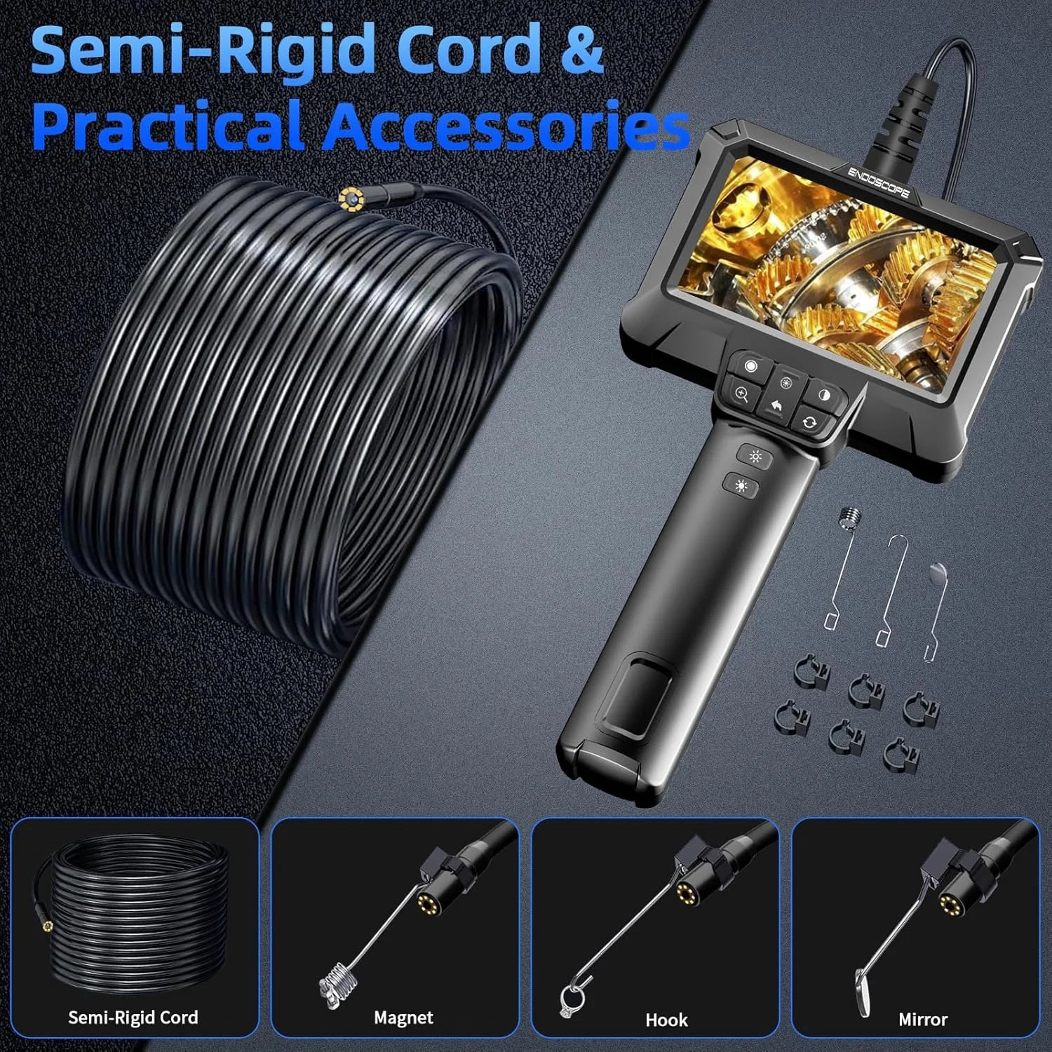 دوربین بازرسی آندوسکوپی، بوراسکوپ با صفحه نمایش 4.3 اینچی LCD، دوربین بوراسکوپ ضد آب IP67 با 8 چراغ LED قابل تنظیم، دوربین های بازرسی HD 1080P، دوربین های آندوسکوپی 16.5 فوتی، ابزار برای مردان دوربین بازرسی آندوسکوپی، بوراسکوپ با صفحه نمایش 4.3 اینچی LCD، دوربین بوراسکوپ ضد آب IP67 با 8 چراغ LED قابل تنظیم، دوربین های بازرسی HD 1080P، دوربین های آندوسکوپی 16.5 فوتی، ابزار برای مردان