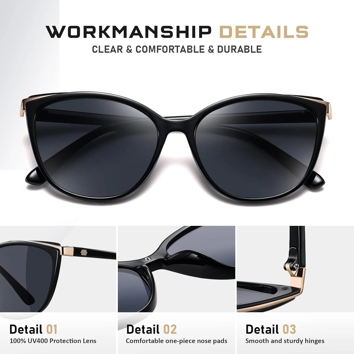 عینک آفتابی چشم گربه ای شیک Colrea مدل CL22017، مناسب بانوان، محافظت UV400