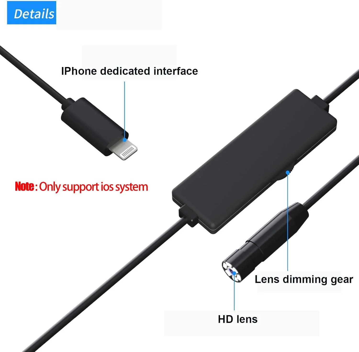 دوربین آندوسکوپی با نور، بوراسکوپ HD 1920P با 8 چراغ LED قابل تنظیم، آندوسکوپی با کابل ماری نیمه سخت 16.4 فوتی، دوربین بازرسی ضد آب 8 میلی متری IP67، پشتیبانی از iOS، نه برای اندروید و iOS 15+ دوربین آندوسکوپی با نور، بوراسکوپ HD 1920P با 8 چراغ LED قابل تنظیم، آندوسکوپی با کابل ماری نیمه سخت 16.4 فوتی، دوربین بازرسی ضد آب 8 میلی متری IP67، پشتیبانی از iOS، نه برای اندروید و iOS 15+