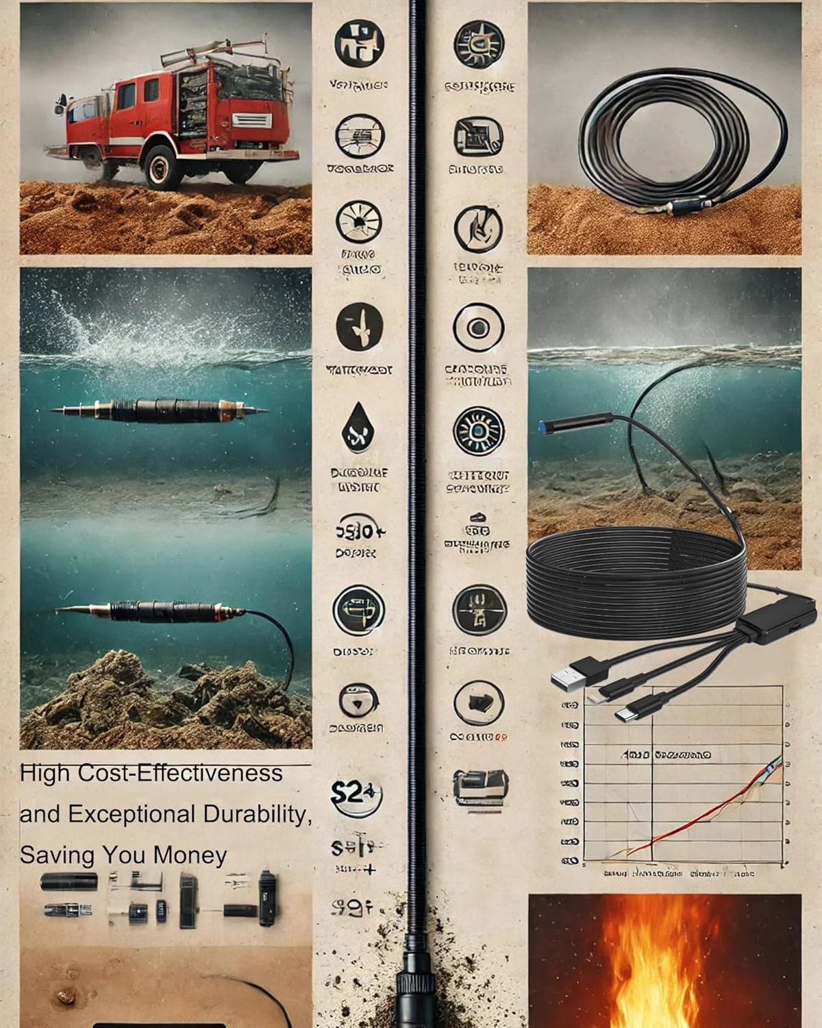 دوربین آندوسکوپی HD 1920P برای آیفون، بورسکوپ با 8 چراغ LED قابل تنظیم، کابل ماری نیمه سخت 16.5 فوتی با قطر 8 میلی متر، دوربین بازرسی ضد آب IP67 برای آیفون، آیپد، سامسونگ گلکسی دوربین آندوسکوپی HD 1920P برای آیفون، بورسکوپ با 8 چراغ LED قابل تنظیم، کابل ماری نیمه سخت 16.5 فوتی با قطر 8 میلی متر، دوربین بازرسی ضد آب IP67 برای آیفون، آیپد، سامسونگ گلکسی