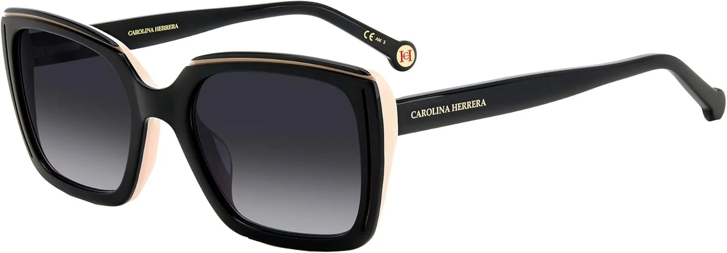 CAROLINA HERRERA SUNGLASSES HER 0143/G/S BLACK NUDE 53/20/145 WOMENS