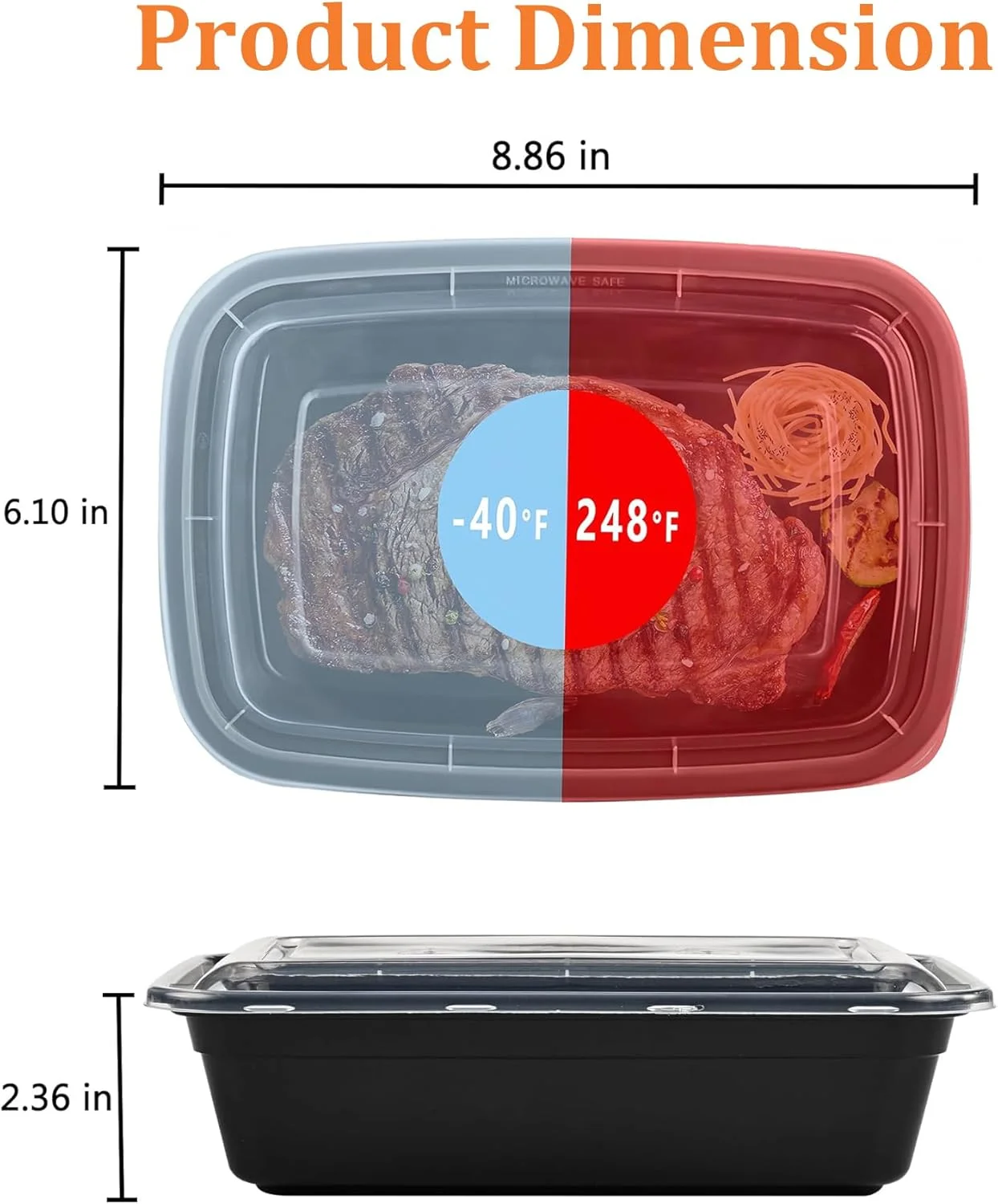 ظروف آماده سازی غذا تک قسمتی، ظروف غذای قابل استفاده مجدد بدون BPA با درب های محکم - قابل استفاده در مایکروویو، فریزر و ماشین ظرفشویی - جعبه های ناهار قابل انباشت