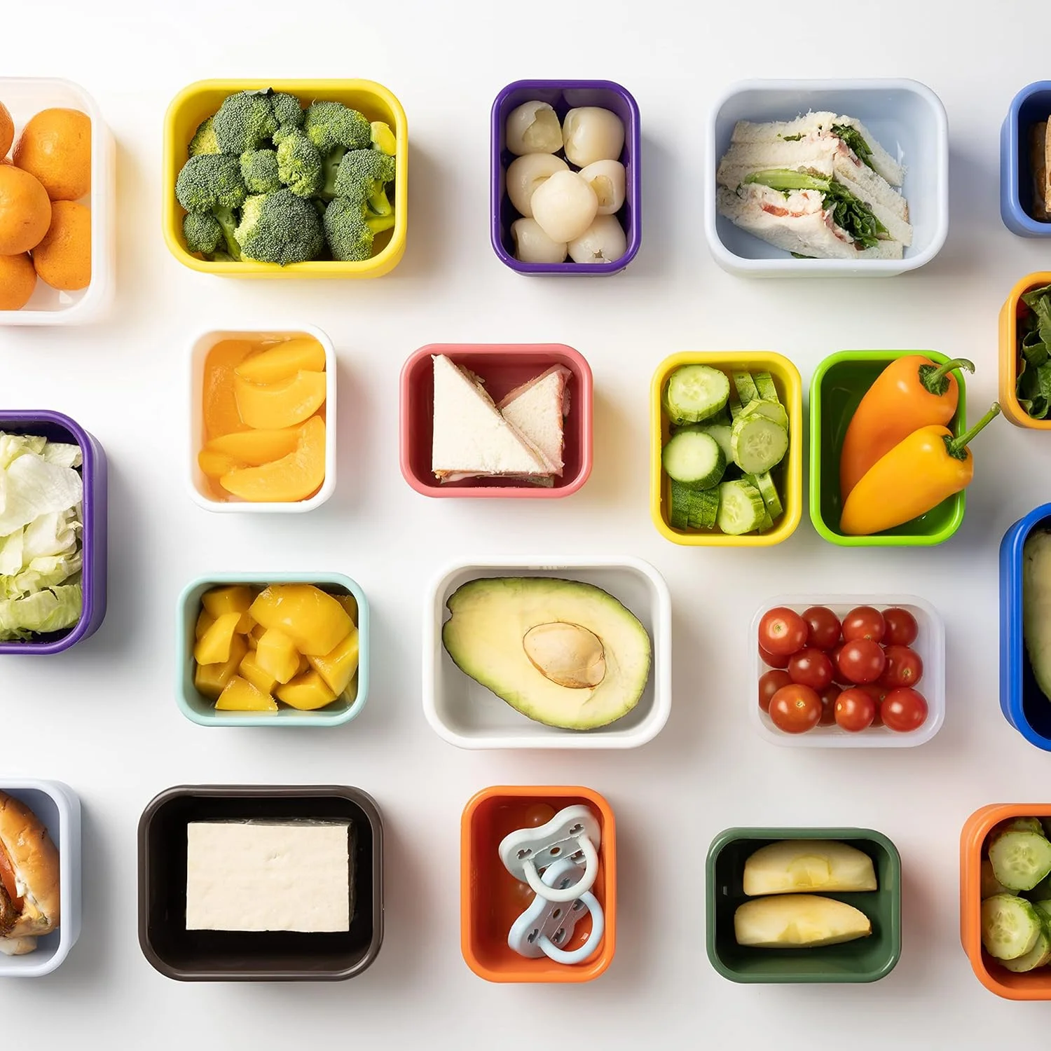 ظروف نگهداری غذای کودک سیلیکونی پلاتینیوم LOSAND FLEXCONTAINER - درب های ضد نشت و هوا - ظروف ایمن برای پخت در فر - فاقد BPA - ایمن برای مایکروویو و فریزر (مجموعه رنگ 2022) (درب های جدید)