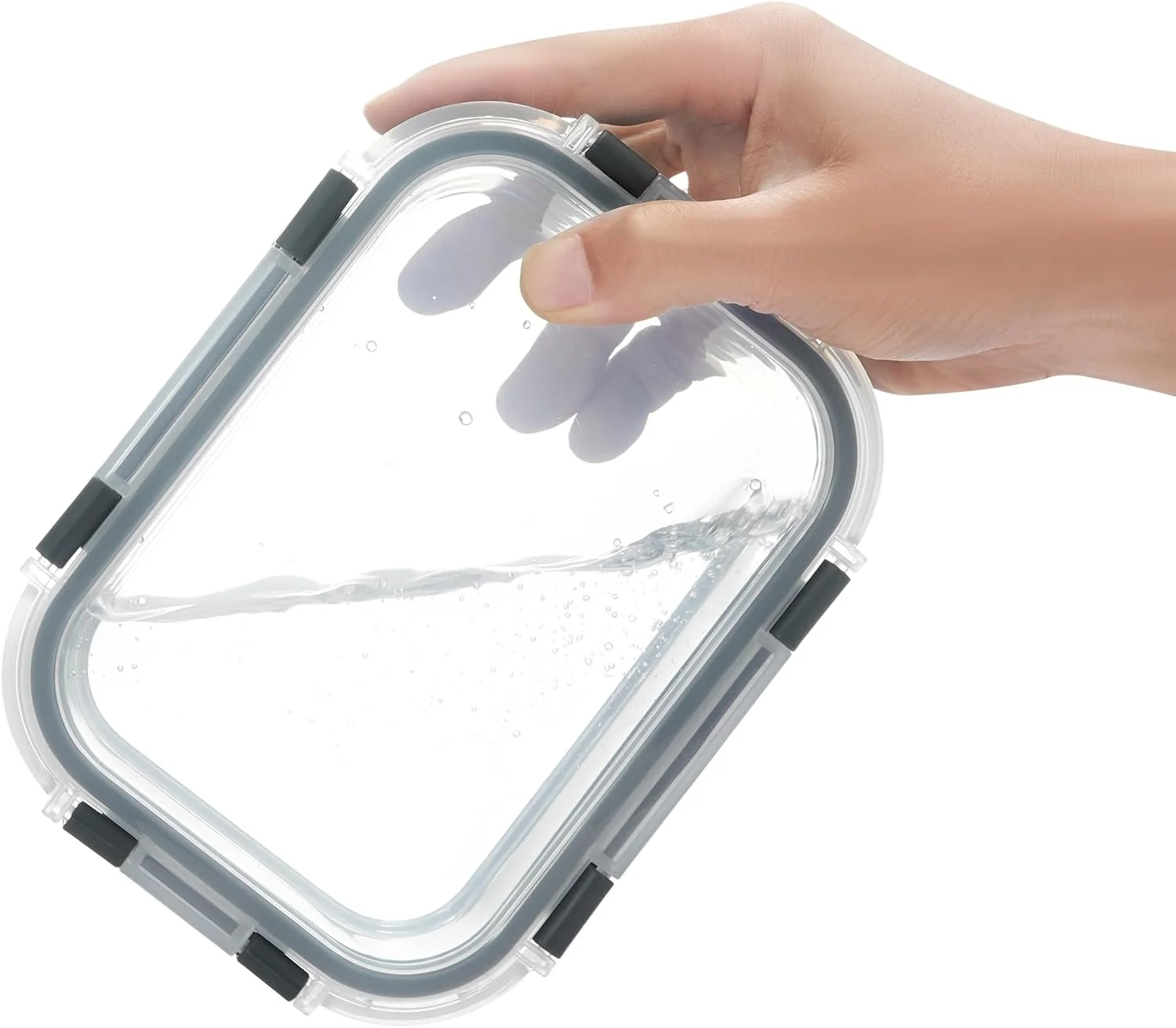 ظروف آماده سازی غذا شیشه ای لمون سندی، بسته 10 عددی، 650 میلی لیتری، ظروف نگهداری مواد غذایی شیشه ای با درب، جعبه های بنتو ناهار شیشه ای قابل استفاده مجدد، ضد هوا و ضد نشت، مناسب فریزر، مایکروویو و ماشین ظرفشویی، خاکستری