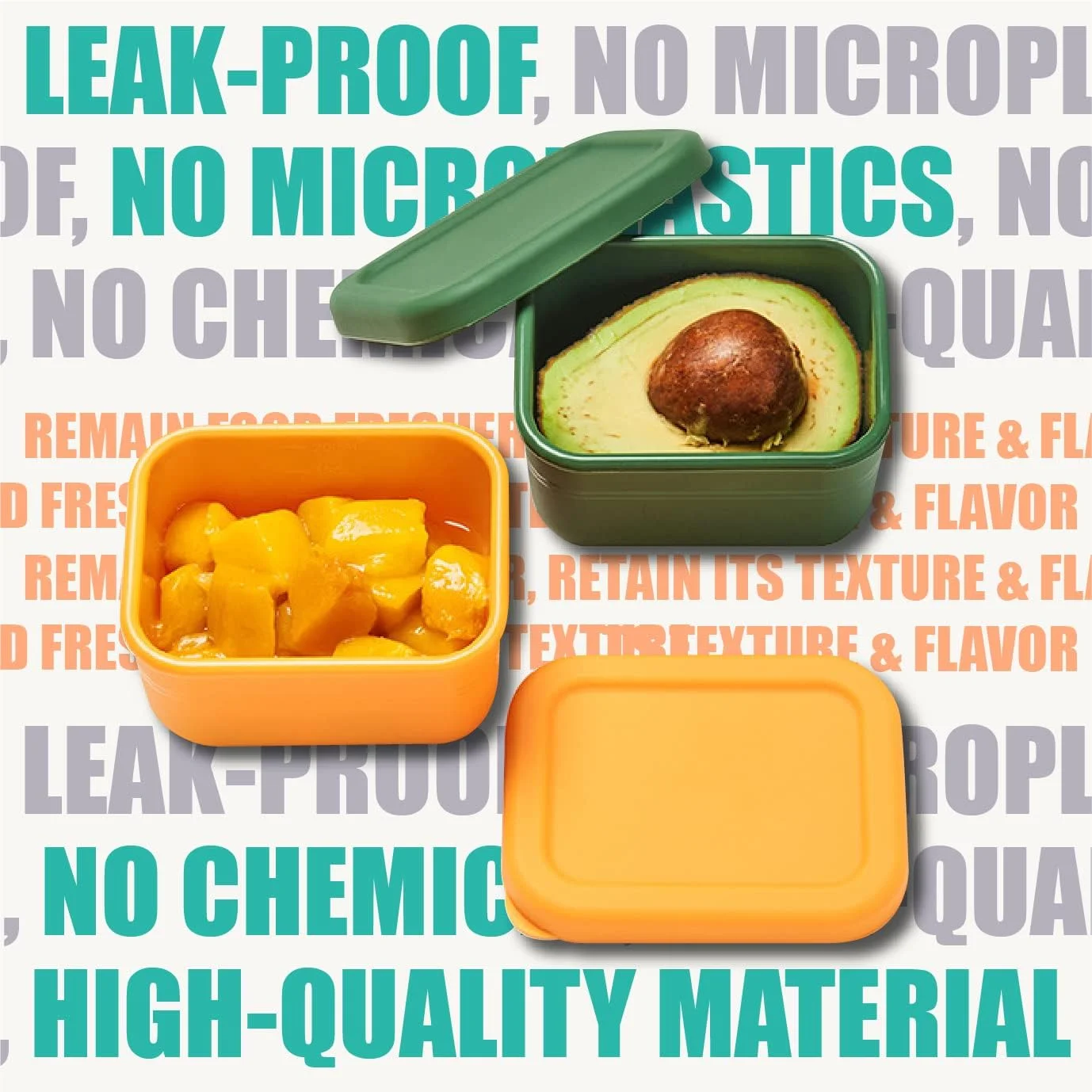 ظروف نگهداری غذای کودک سیلیکونی پلاتینیوم LOSAND FLEXCONTAINER - درب های ضد نشت و هوا - ظروف ایمن برای پخت در فر - فاقد BPA - ایمن برای مایکروویو و فریزر (مجموعه رنگ 2022) (درب های جدید)