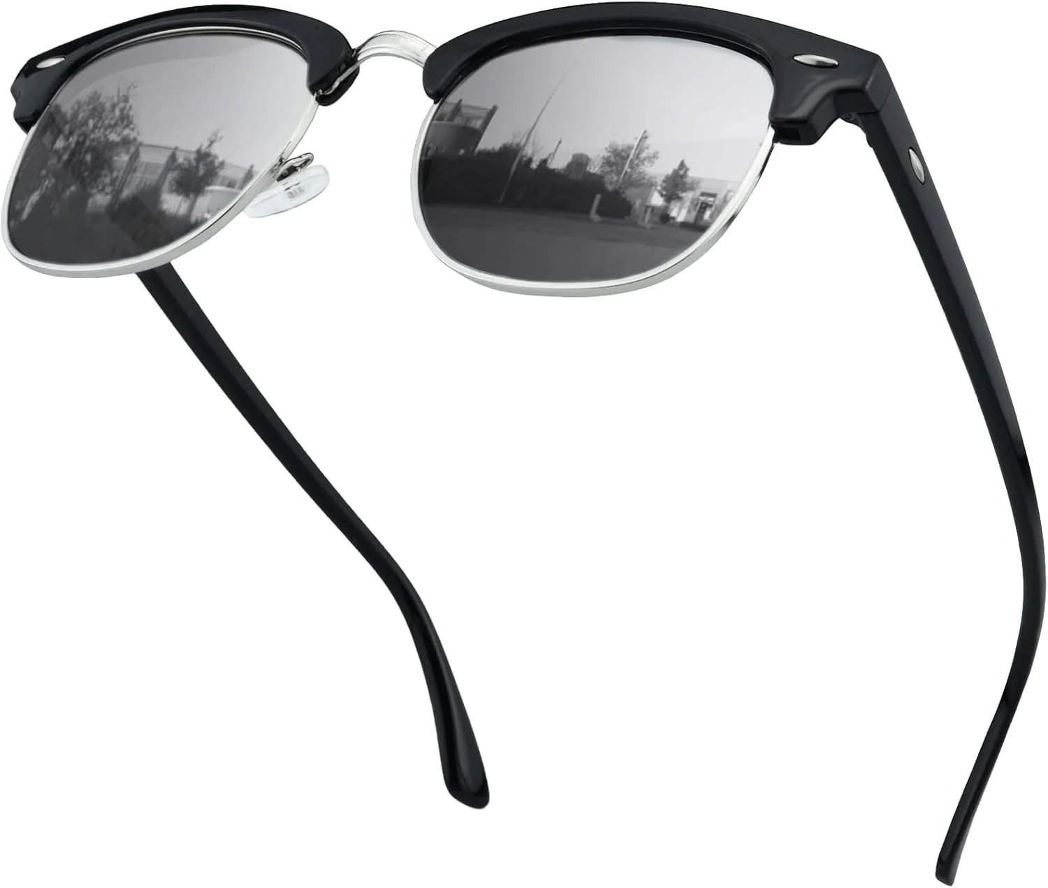 عینک آفتابی پلاریزه مردانه 2 عددی UV400 زنانه - عینک مربعی نیمه بدون فریم - عینک آفتابی ضد نور آبی برای رانندگی، مشکی و آبی عینک آفتابی پلاریزه مردانه 2 عددی UV400 زنانه - عینک مربعی نیمه بدون فریم - عینک آفتابی ضد نور آبی برای رانندگی، مشکی و آبی