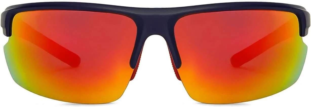 عینک آفتابی وینسنت چیس بای لنزکارت | نیم فریم مربعی آبی صورتی | ATHLEISURE | جدیدترین و شیک ترین عینک آفتابی برند | پلاریزه و 100% محافظت در برابر اشعه ماوراء بنفش (UV 400) | مردانه و زنانه | بزرگ | VC S14117