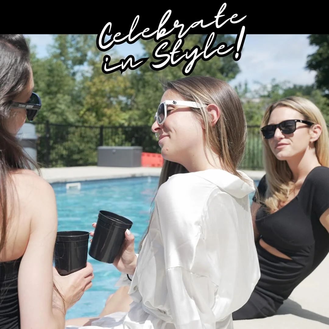 عینک آفتابی مهمانی مجردی - مجموعه 1 عدد عینک عروس و 7 عدد عینک تیم عروس، بسته 8 عددی لوازم جانبی ساقدوش عروس برای عروسی