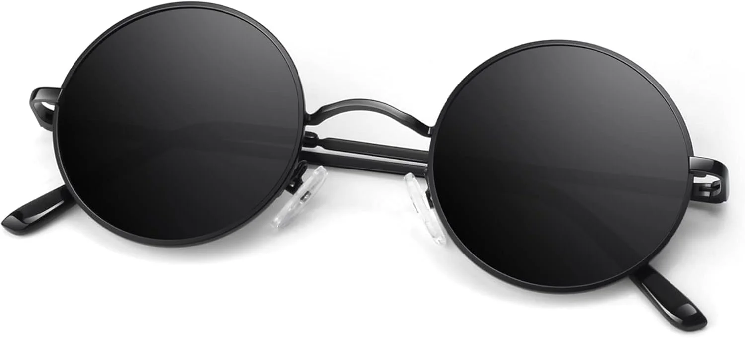 عینک آفتابی گرد پلاریزه ANZIW مردانه زنانه، سایه های هیپی فلزی یکپارچهسازی با 100% محافظت در برابر اشعه ماوراء بنفش عینک آفتابی گرد پلاریزه ANZIW مردانه زنانه، سایه های هیپی فلزی یکپارچهسازی با 100% محافظت در برابر اشعه ماوراء بنفش