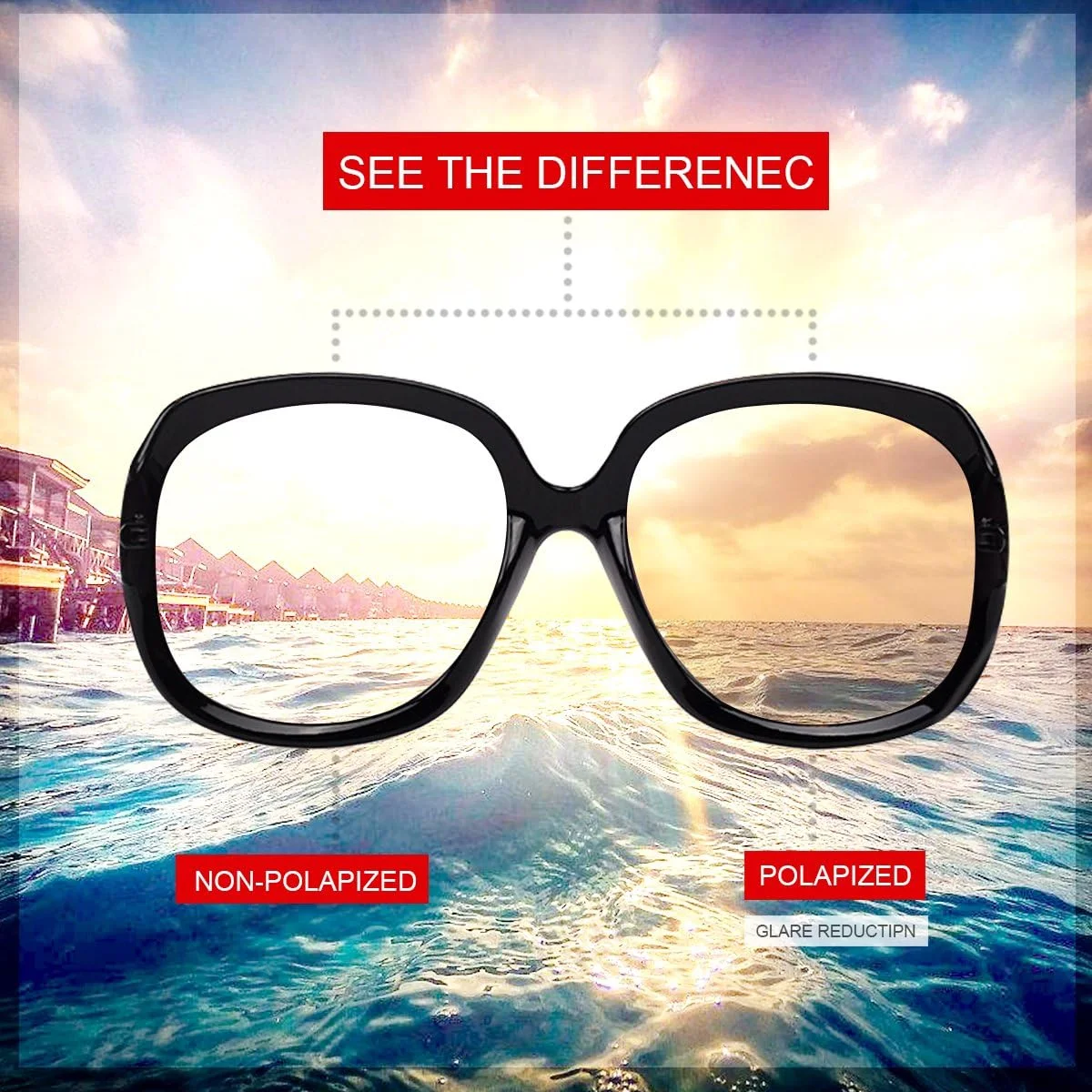 عینک آفتابی پلاریزه AkoaDa زنانه، عینک آفتابی لنز UV400 برای بانوان، عینک آفتابی پلاریزه شیک