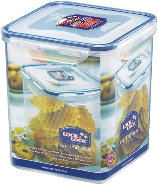 ظرف نگهداری مواد غذایی مربع بلند پلاستیکی Lock & Lock Classic با درب ضد نشت، 2.6 لیتر، شفاف، ست 2 عددی (HPL822B x 2) ظرف نگهداری مواد غذایی مربع بلند پلاستیکی Lock & Lock Classic با درب ضد نشت، 2.6 لیتر، شفاف، ست 2 عددی (HPL822B x 2)