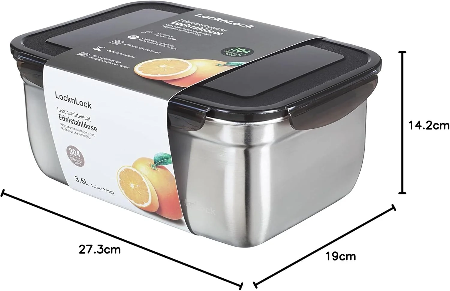 ظرف نگهداری استیل LocknLock با درب، 3.6 لیتر، 265 × 185 × 110 میلی متر، بدون BPA، قابل شستشو در ماشین ظرفشویی، قابل استفاده در فریزر تا دمای 20- درجه سانتیگراد، جعبه نگهداری استیل با درب ظرف نگهداری استیل LocknLock با درب، 3.6 لیتر، 265 × 185 × 110 میلی متر، بدون BPA، قابل شستشو در ماشین ظرفشویی، قابل استفاده در فریزر تا دمای 20- درجه سانتیگراد، جعبه نگهداری استیل با درب