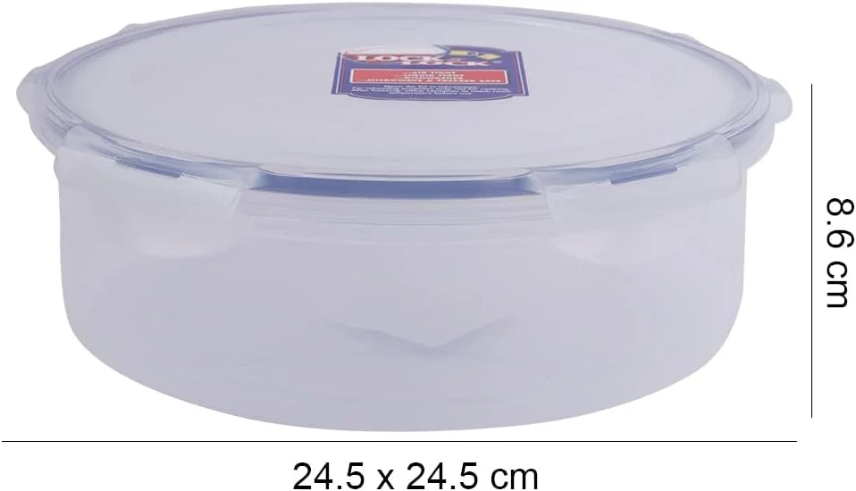 ظرف گرد درب دار لاک اند لاک - شفاف، 2.5 لیتر