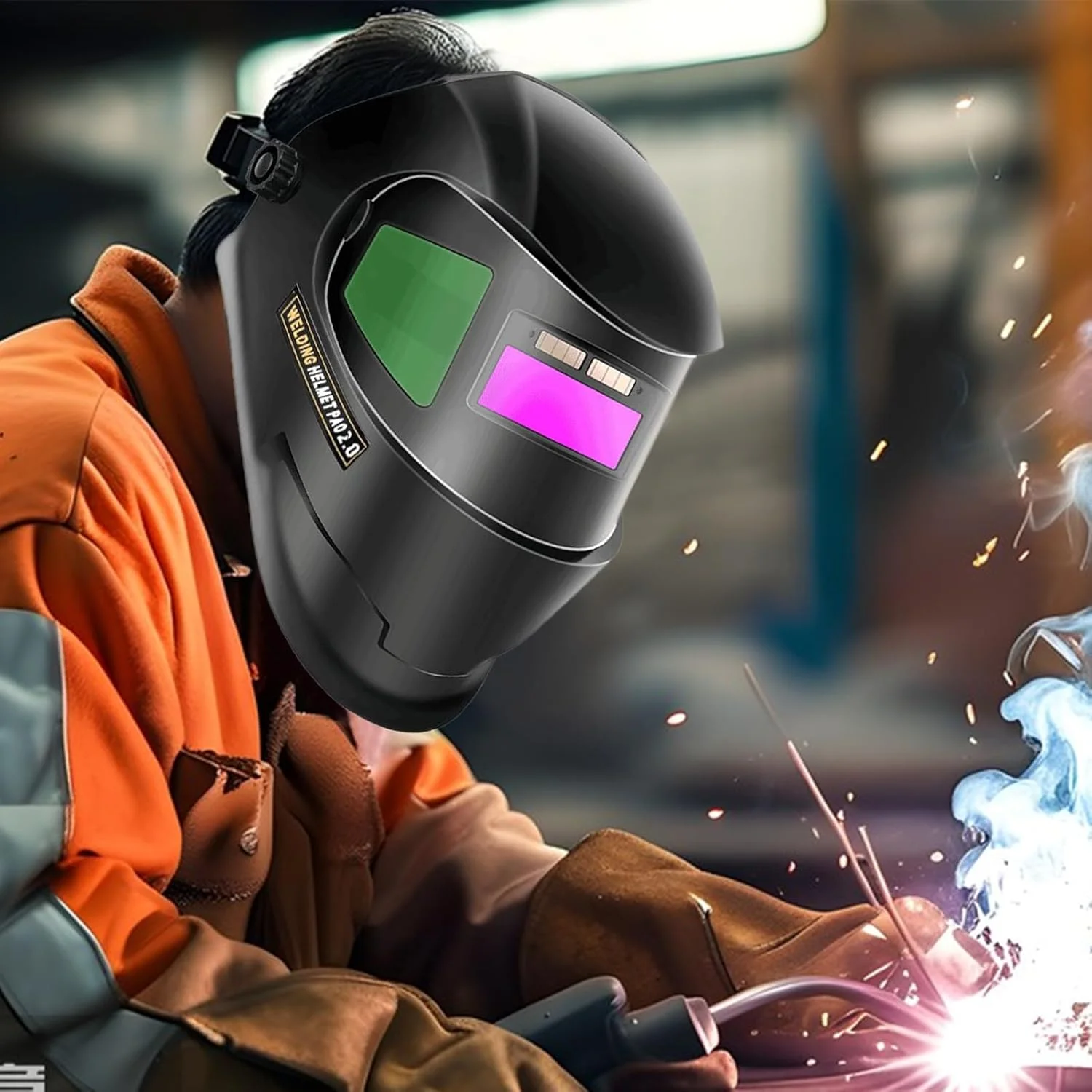 ماسک جوشکاری اتوماتیک تیره شونده، محافظ صورت جوشکاری | کلاه محافظ جوشکاری برای تعمیر خودرو، کارگاه ساختمانی، نگهداری صنعتی، جوشکاران حرفه ای