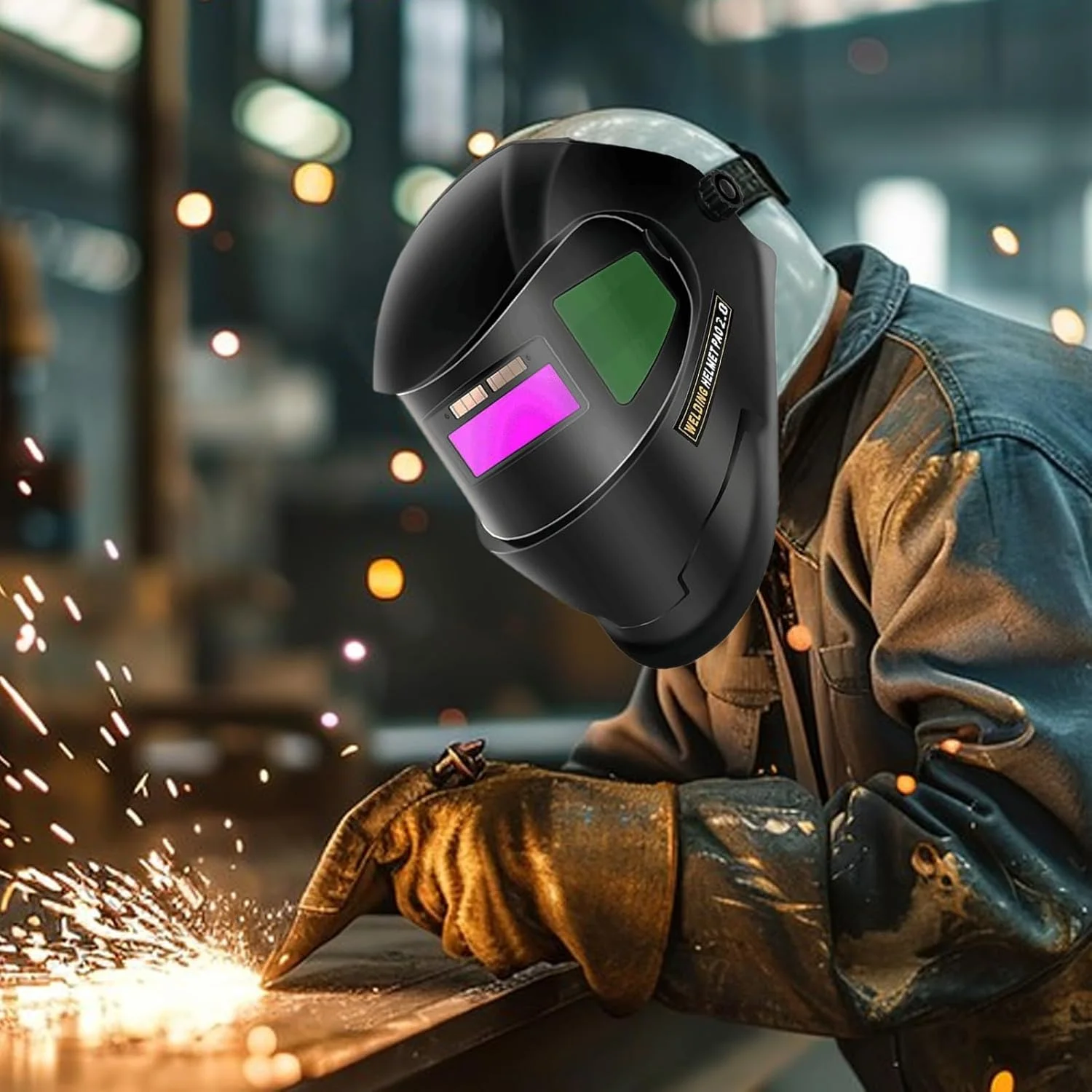 کلاه جوشکاری با تیره شدن خودکار | سایه محافظ جوشکاری، کلاه محافظ لحیم کاری برای تعمیر خودرو، سایت ساخت و ساز، نگهداری صنعتی جوشکاران حرفه ای