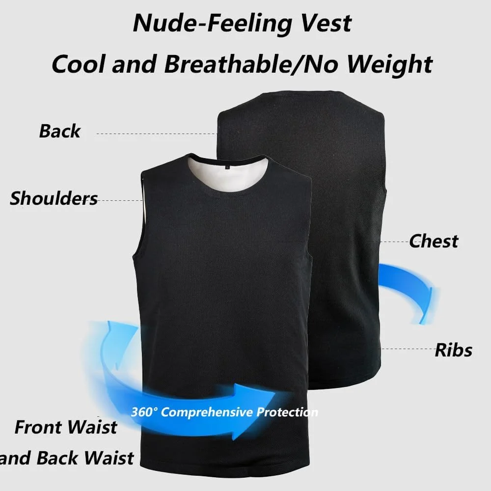 جلیقه ضد ضربه و ضد برش سطح 4، جلیقه محافظ کامل، مقاوم در برابر ضربه و برش، نرم و تنفس پذیر و سبک وزن، جلیقه ضد ضربه محافظتی امنیتی، مشکی-2XL