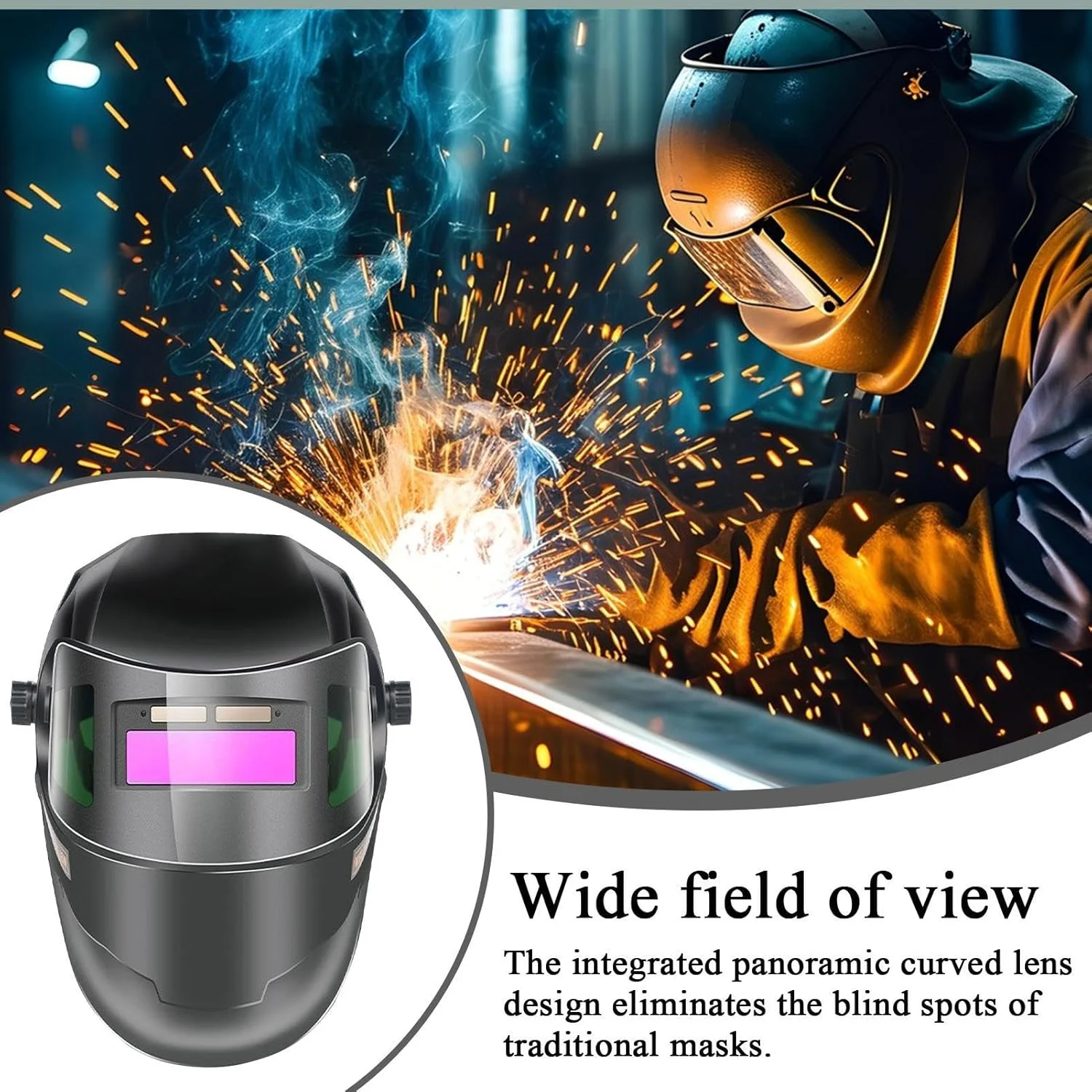 ماسک جوشکاری اتوماتیک تیره شونده، محافظ جوشکاری، کلاه محافظ لحیم کاری برای تعمیرات خودرو، کارگاه های ساختمانی، نگهداری صنعتی، جوشکاران حرفه ای