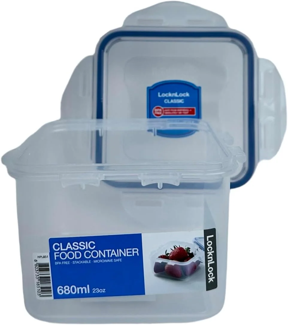 ظرف غذای لاک اند لاک بدون BPA و ضد آب، مدل HPL851، شفاف/آبی، 2.8 پیمانه/23 اونس ظرف غذای لاک اند لاک بدون BPA و ضد آب، مدل HPL851، شفاف/آبی، 2.8 پیمانه/23 اونس