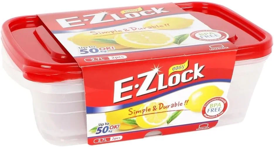 ظرف مستطیلی لاک اند لاک مدل Ezlock، دو عددی - 2.7 لیتر