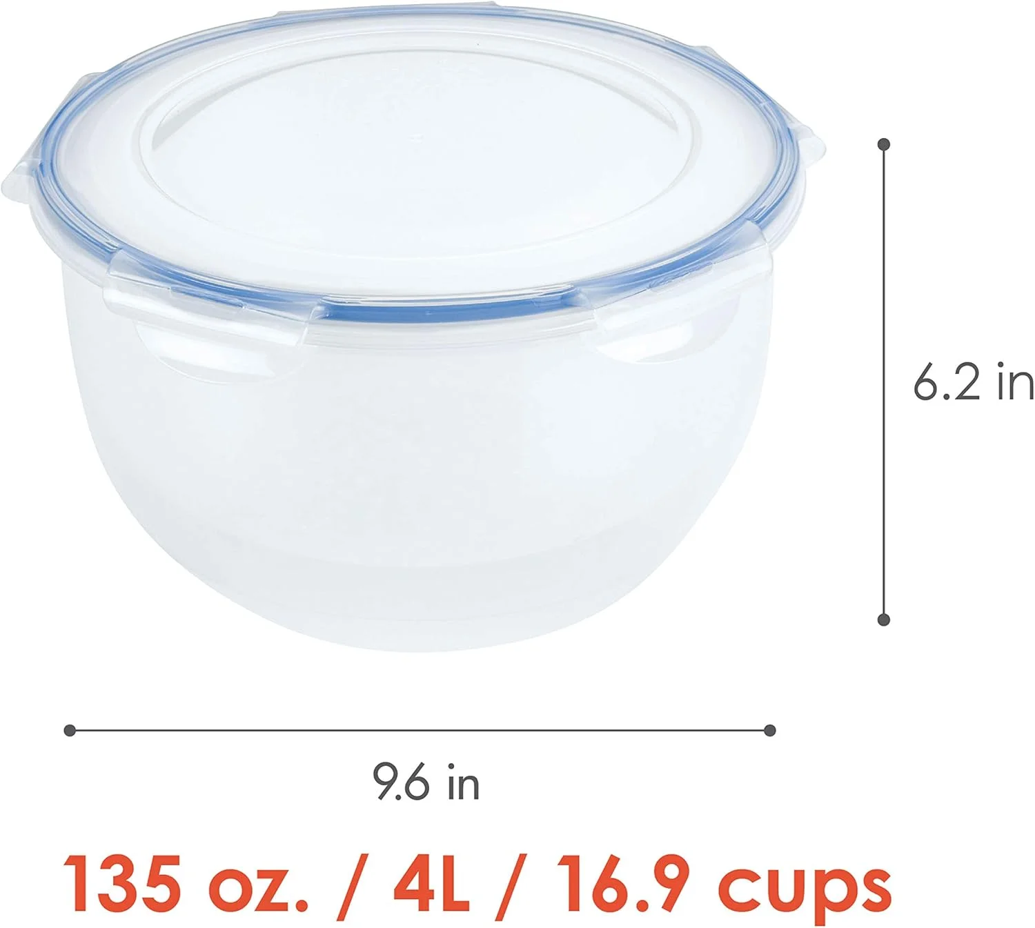 کاسه سالاد 4 لیتری LocknLock - ظرف درب دار و بدون BPA با سینی تخلیه برای سالادهای تازه