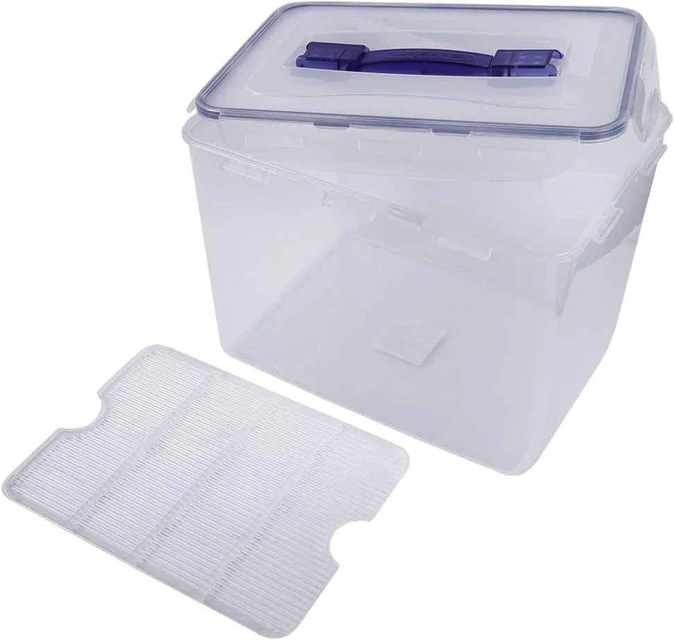 ظرف نگهداری مواد غذایی لاک اند لاک مدل HPL889 - مناسب برای ماشین ظرفشویی و مایکروویو - فاقد BPA - %100 ضد هوا و آب - شفاف/آبی - 12 لیتر