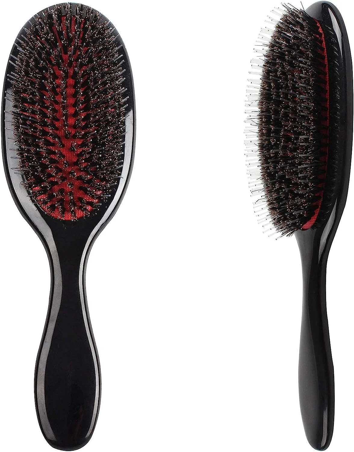 برس مو پدالی ZABEES، برس ماساژ مو، برس حرفه ای ضد گره، شانه بیضی شکل ضد الکتریسیته ساکن