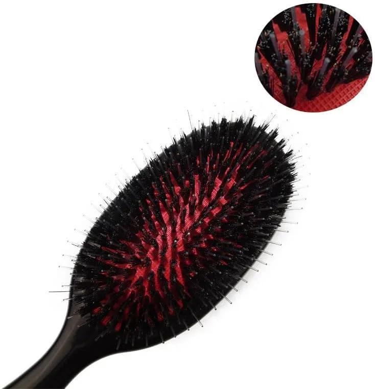 برس مو پدالی ZABEES، برس ماساژ مو، برس حرفه ای ضد گره، شانه بیضی شکل ضد الکتریسیته ساکن