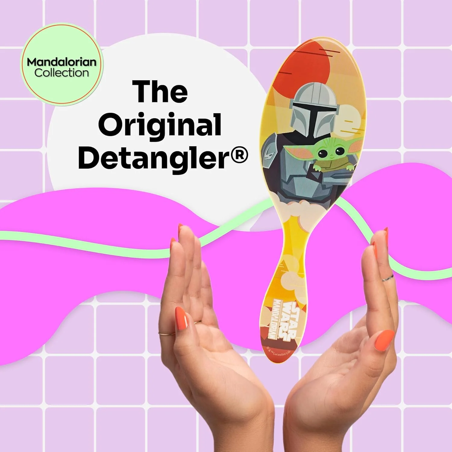 برس باز کننده گره مو وت براش، ماندو و گروگو (مندلورین) - برس باز کننده گره با موهای نرم و انعطاف پذیر - برس باز کننده گره برای موهای فر - برس بدون گره برای موهای صاف، ضخیم و موج دار