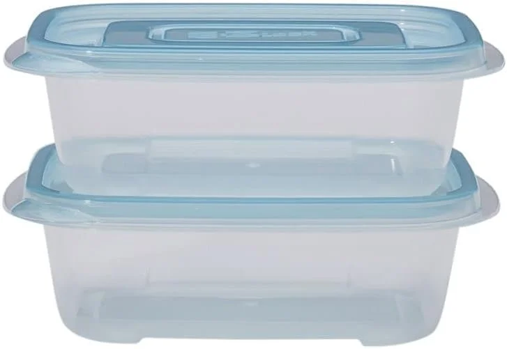 ظرف مستطیلی پاستیلی لاک اند لاک مدل Ez Lock، مجموعه 2 عددی - آبی Hle6300W