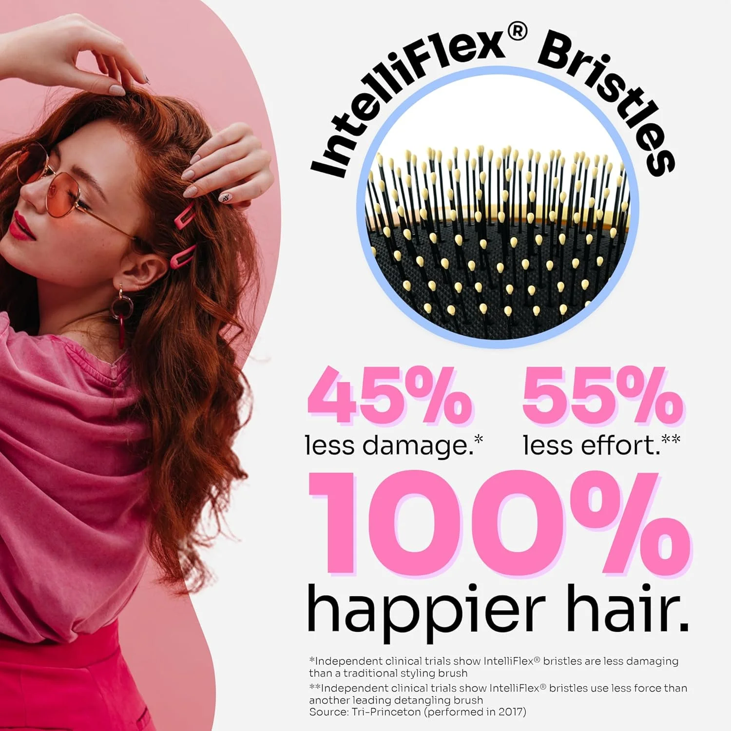 برس باز کننده گره مو وت براش، ماندو و گروگو (مندلورین) - برس باز کننده گره با موهای نرم و انعطاف پذیر - برس باز کننده گره برای موهای فر - برس بدون گره برای موهای صاف، ضخیم و موج دار