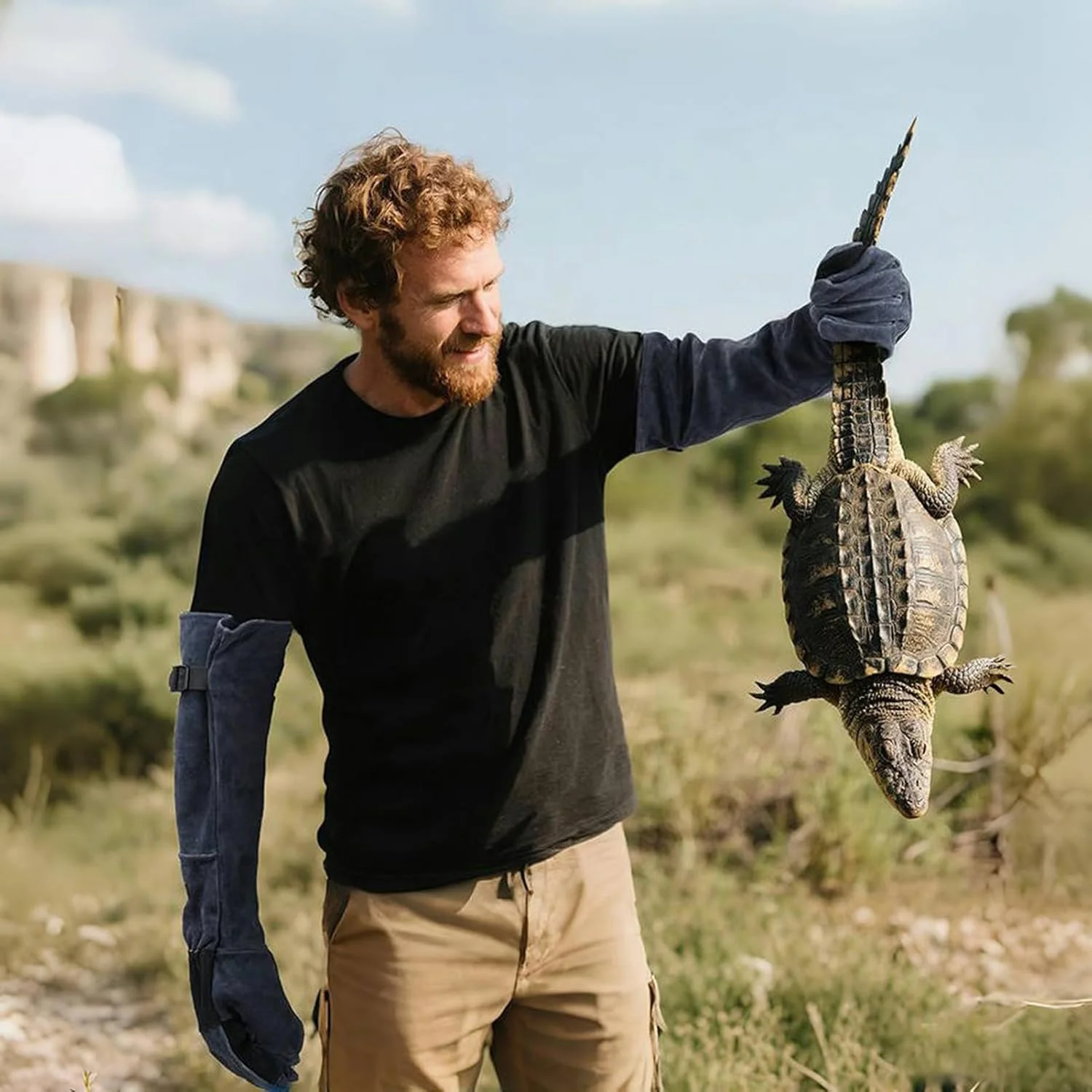 دستکش نگهداری گربه | دستکش چند منظوره ضد گازگرفتگی 60 سانتی متری، تجهیزات محافظتی برای گرفتن دام، آرایش سگ پرنده، نگهداری خزنده و گربه
