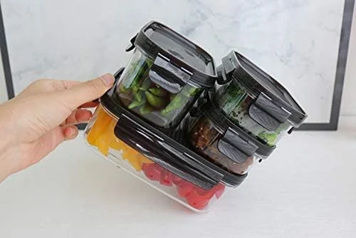 ظروف نگهداری غذا لاک اند لاک، ست 5 عددی، بدون BPA و ضد هوا، ظروف نگهداری غذا با درب، مناسب برای یخچال، فریزر و مایکروویو