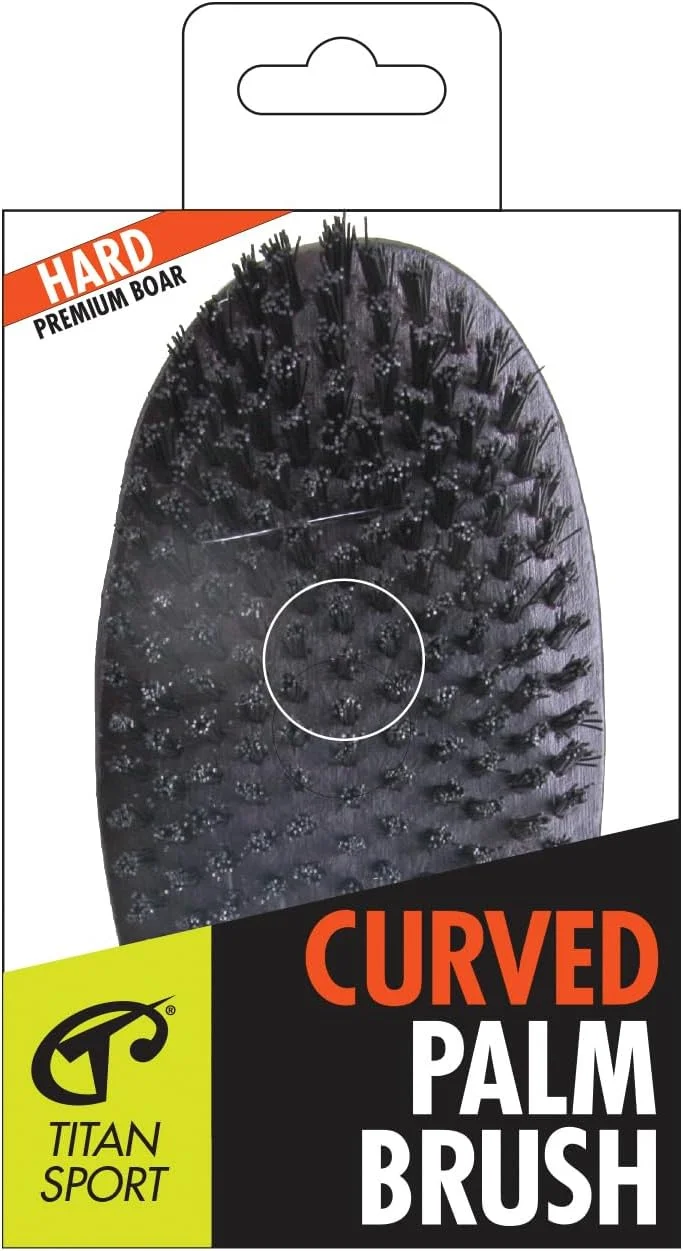 برس منحنی ممتاز تایتان اسپورت، برس چوبی سخت برای آقایان، مناسب برای باز کردن گره مو، 1 عدد برس کف دستی