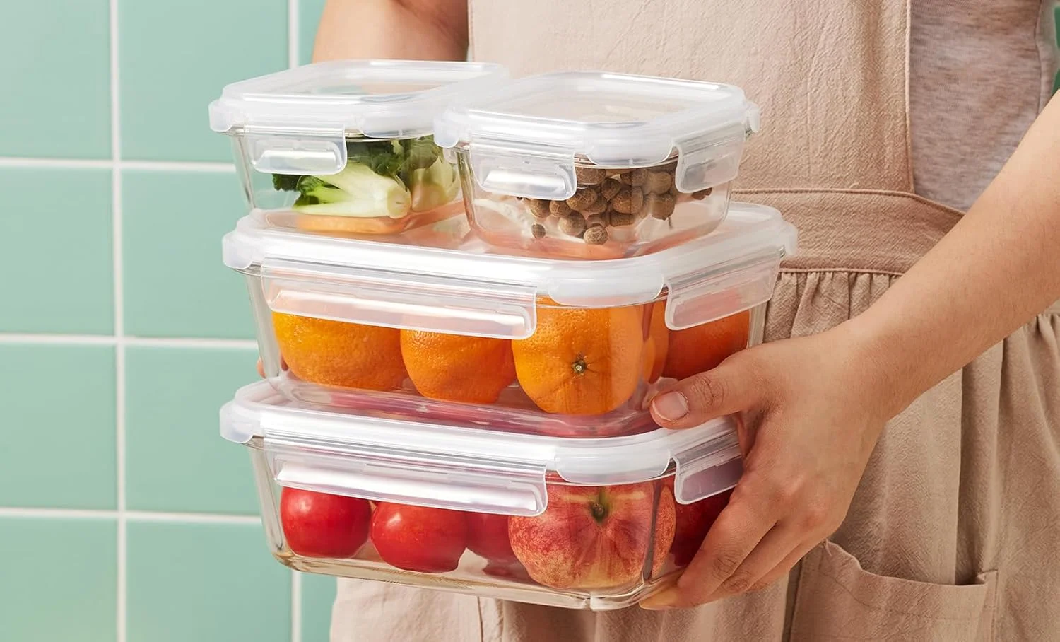 LocknLock Tempered Glass Rectangle 1.5L – Airtight Food Container with 4-Side Locking Lid, Microwave, Freezer & Dishwasher Safe