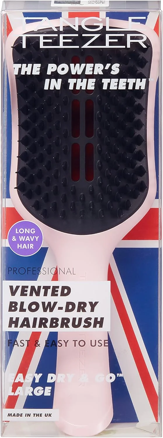 برس موی بزرگ تانگل تیزر مدل Easy Dry & Go رنگ صورتی/مشکی دودی