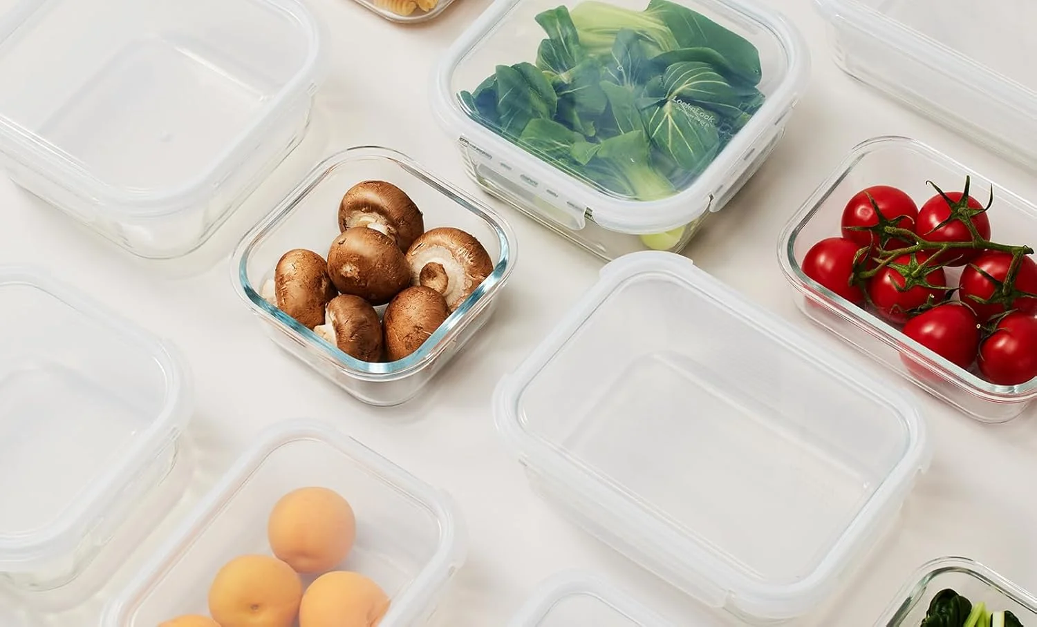 LocknLock Tempered Glass Square 1.2L – Airtight Food Container with 4-Side Locking Lid, Microwave, Freezer & Dishwasher Safe