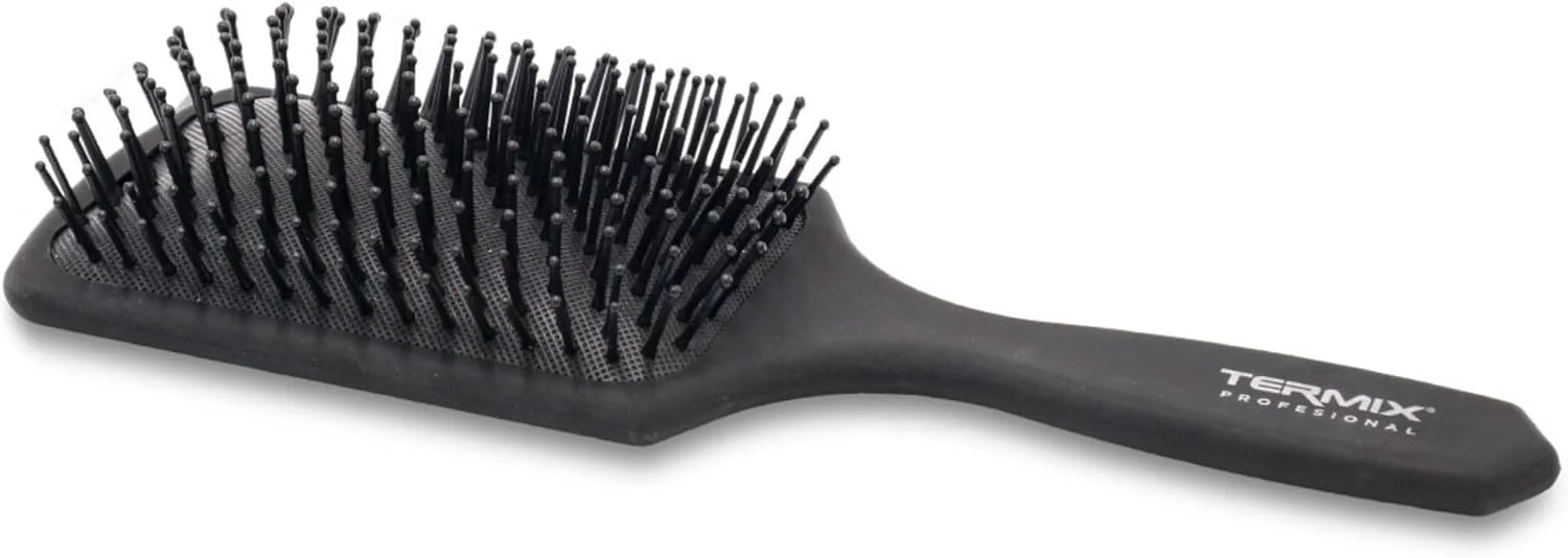 برس باز کننده گره مو ترمیکس مشکی، برس موی پارویی حرفه ای با دسته ضد لغزش و الیاف ضخیم و مقاوم
