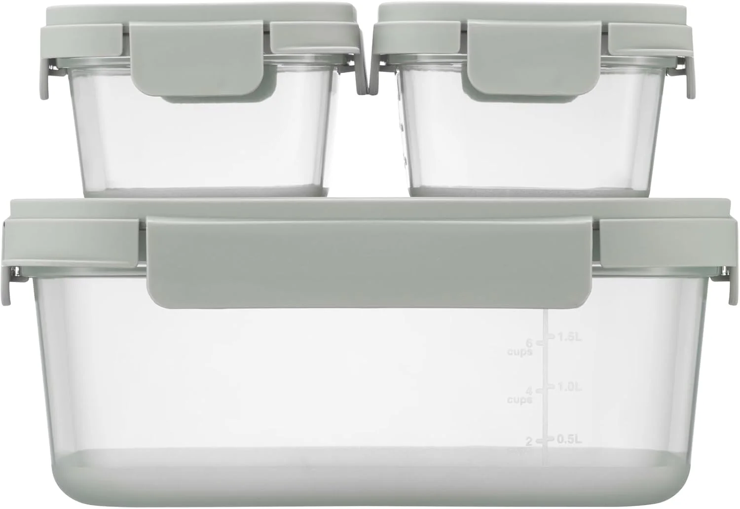 LocknLock Nestopia Set of 3 Containers (2 x 920ml & 1 x 4.4L) - Airtight, Microwave & Freezer Safe, Made in Vietnam