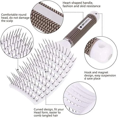 برس حرفه ای استندلی مدل Speed Dry Vent Detangler - برس ارگونومیک، مقاوم در برابر حرارت، مناسب خشک کردن سریع مو، باز کردن گره مو، بدون درد و ضد الکتریسیته ساکن برای انواع مو