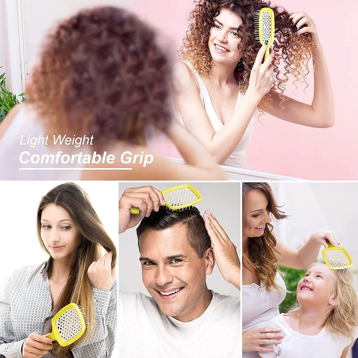 برس باز کننده گره مو SUNG (زرد/سفید)