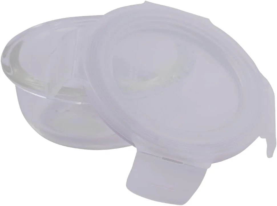 ظرف شیشه ای لاک اند لاک، ۰.۶ پیمانه، شیشه بوروسیلیکات، قابل استفاده در فر، فاقد BPA، ۱۰۰٪ ضد هوا، ظرف گرد شیشه ای نگهداری مواد غذایی با درب