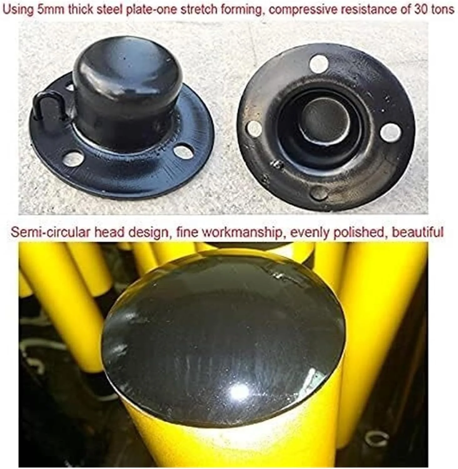 مجموعه 2 عددی موانع قفل‌دار پارکینگ، موانع میله‌ای زنجیره‌ای آهنی 5 متری با نوار بازتابنده، نصب آسان 76x800 میلی‌متر (76x800 میلی‌متر)