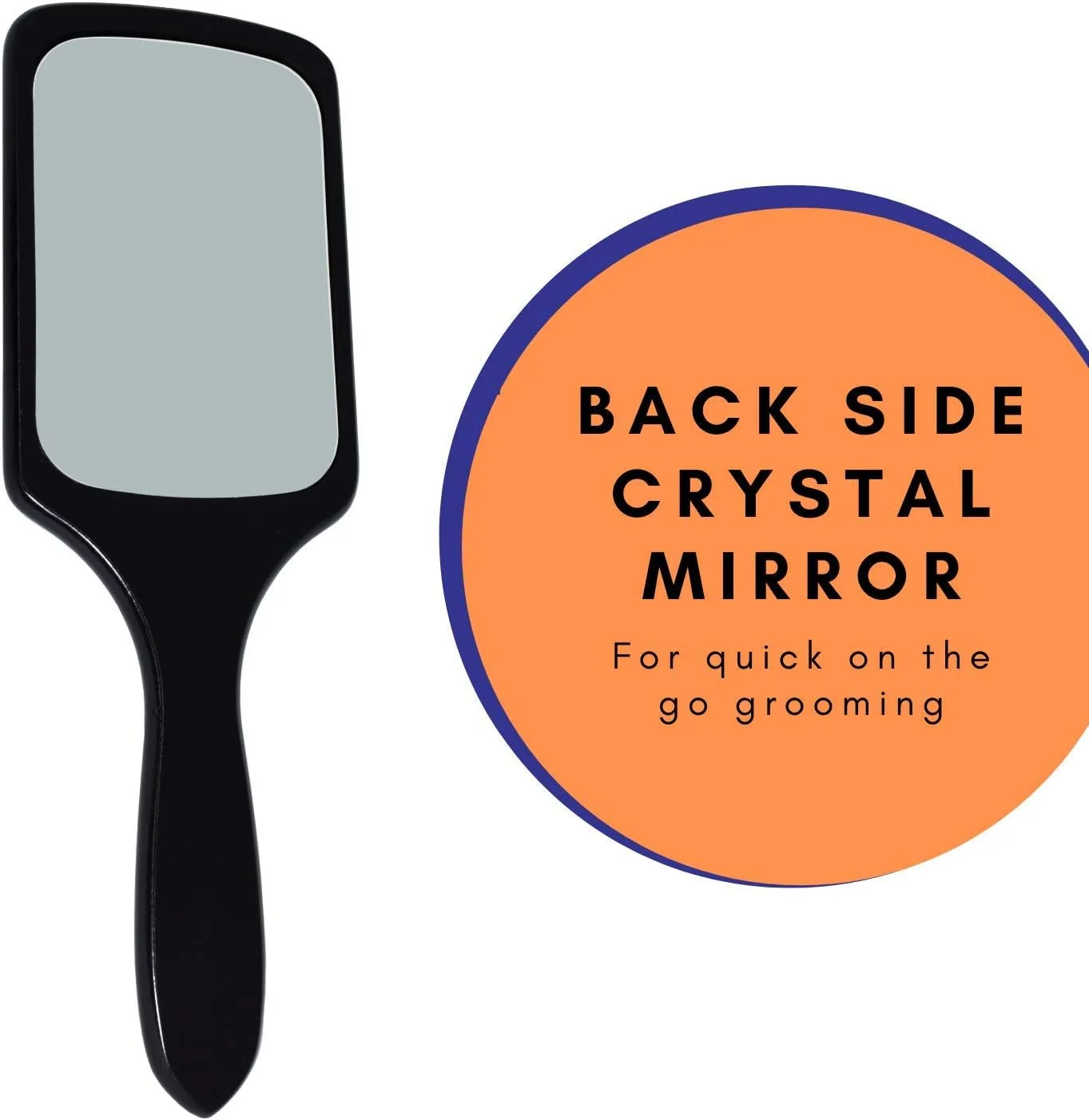 برس مو پدالی بزرگ حرفه ای Scarlet Line با روکش مات، آینه کریستالی پشتی و دسته چوبی مناسب برای آرایش موی آقایان و بانوان - مشکی