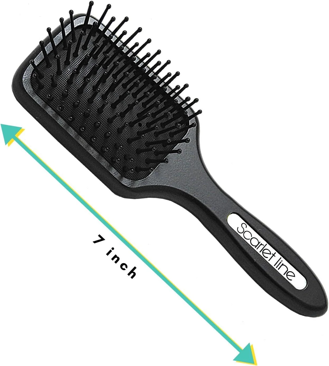 برس مو پارویی کوچک Scarlet Line Professional با روکش مات و آینه پشتی، مناسب برای آقایان و بانوان، رنگ مشکی برس مو پارویی کوچک Scarlet Line Professional با روکش مات و آینه پشتی، مناسب برای آقایان و بانوان، رنگ مشکی