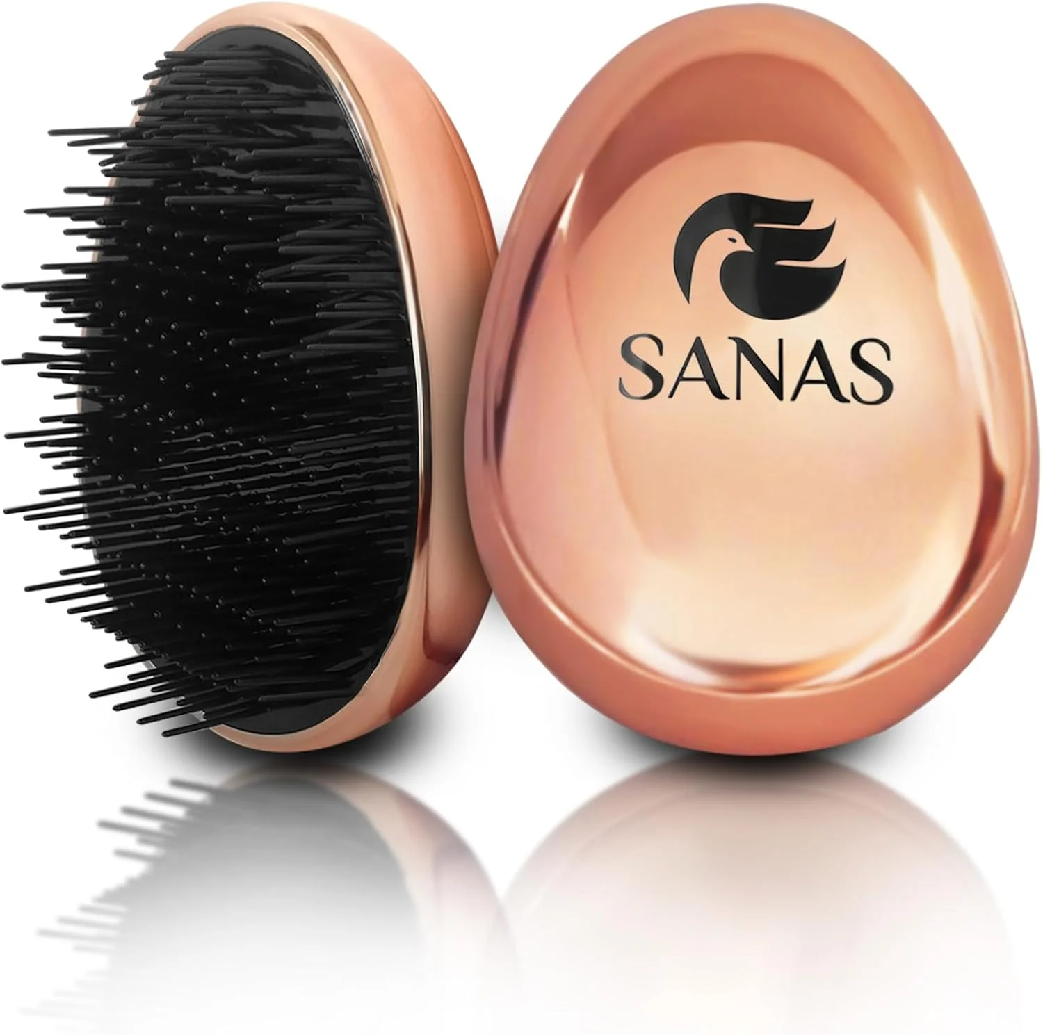 برس باز کننده گره مو ساناس (1 عدد) شانه برای موهای فر زنانه، برس باز کننده گره مو، شانه باز کننده گره مو، برس دنمن برای موهای فر (1 عدد) (رنگ مسی)