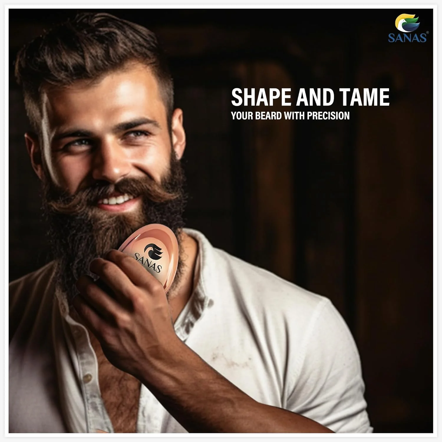 برس باز کننده گره مو ساناس (1 عدد) شانه برای موهای فر زنانه، برس باز کننده گره مو، شانه باز کننده گره مو، برس دنمن برای موهای فر (1 عدد) (رنگ مسی)