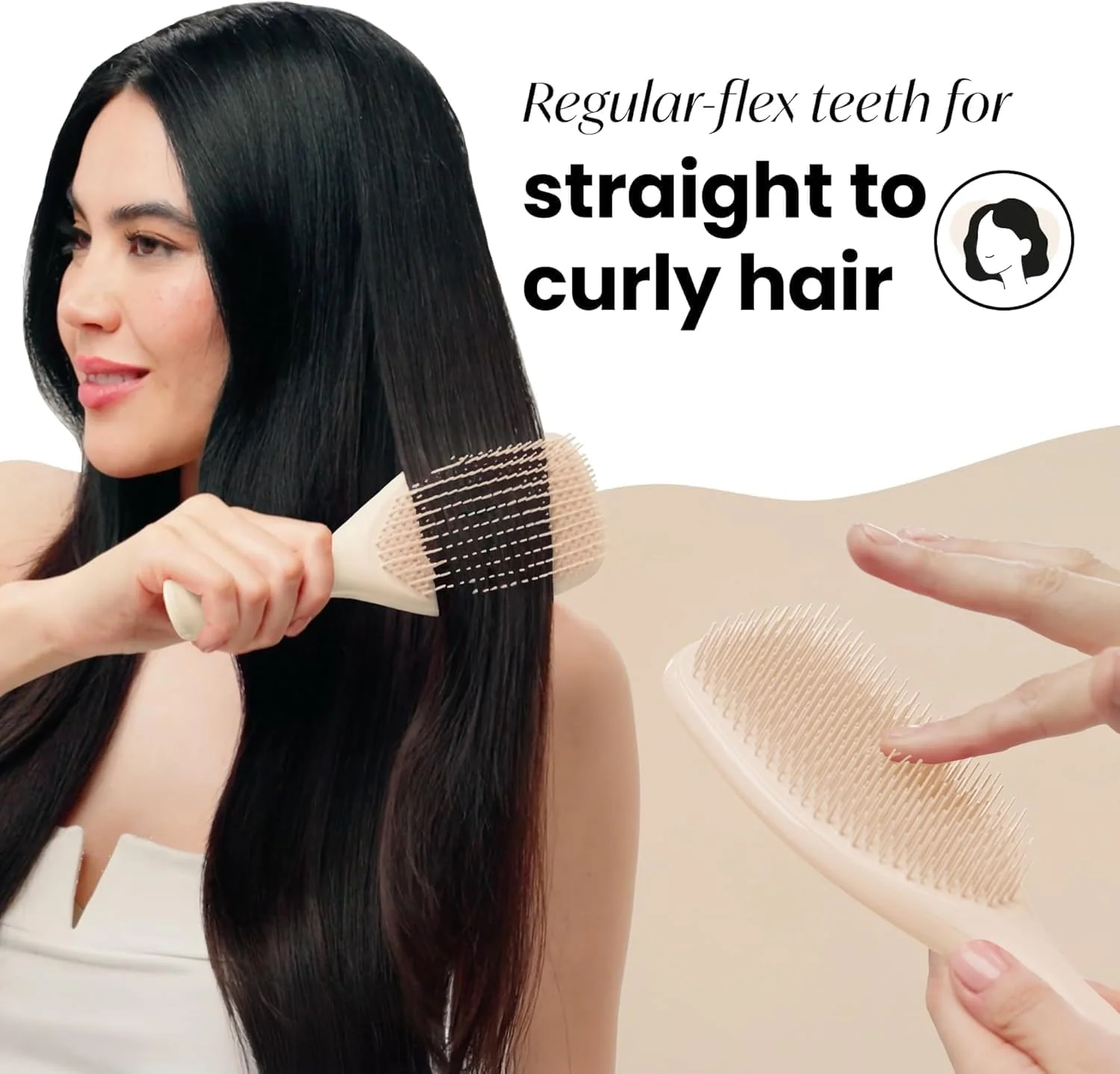 برس موی بزرگ باز کننده گره Purfex، ایده آل برای موهای بلند، ضخیم، فر و بافت دار، دندانه های دو لایه برای باز کردن ملایم گره، کاهش شکستگی، برای آقایان و بانوان، دسته ارگونومیک